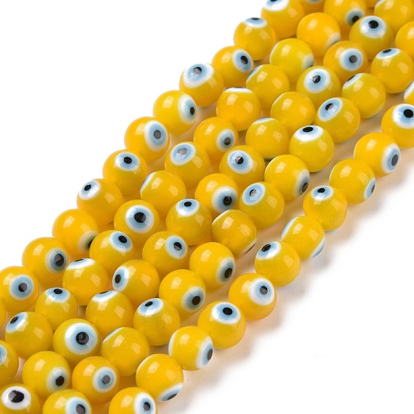 PandaHall Handmade Evil Eye Lampwork Round Bead Strands, Yellow, 6mm, Hole: 1mm, about 65pcs/strand, 14.17 inch Lampwork Evil Eye Yellow
PandaHall Handmade Evil Eye Lampwork Round Bead Strands, Yellow, 6mm, Hole: 1mm, about 65pcs/strand, 14.17 inch Lampwork Evil Eye Yellow