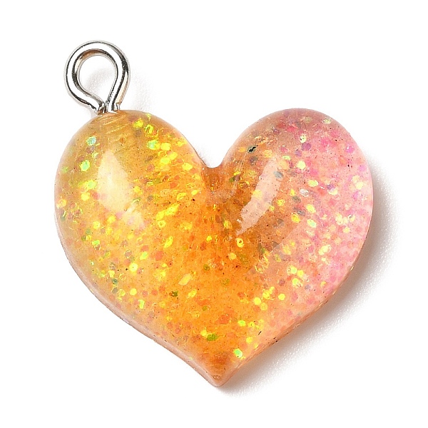 PandaHall Gradient Color Transparent Resin Pendants, Glitter Heart Charms, with Platinum Plated Iron Loops, Gold, 21x19.5x6mm, Hole: 3x2mm...
PandaHall Gradient Color Transparent Resin Pendants, Glitter Heart Charms, with Platinum Plated Iron Loops, Gold, 21x19.5x6mm, Hole: 3x2mm...