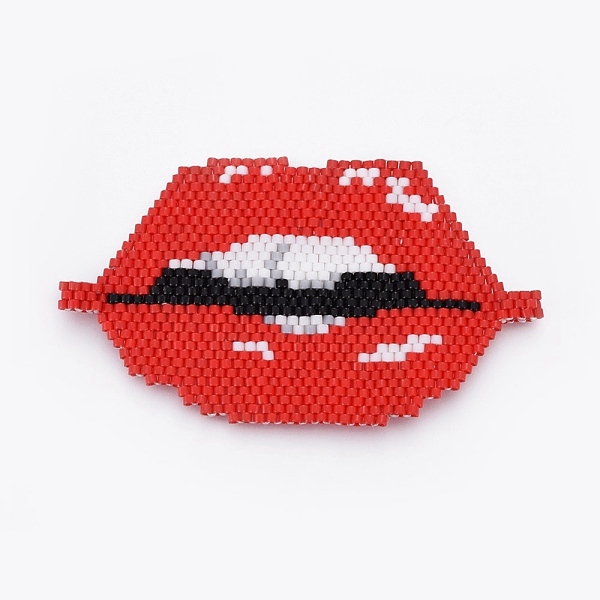 PandaHall MIYUKI & TOHO Handmade Japanese Seed Beads Links, Loom Pattern, Lip, Red, 39~40x69~71x1.7mm, Hole: 2mm Glass Lip Red
PandaHall MIYUKI & TOHO Handmade Japanese Seed Beads Links, Loom Pattern, Lip, Red, 39~40x69~71x1.7mm, Hole: 2mm Glass Lip Red