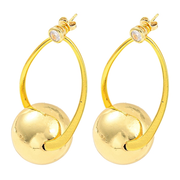 PandaHall Rack Plating Brass Round Ball Dangle Stud Earrings, Long-Lasting Plated, Lead Free & Cadmium Free, Real 18K Gold Plated, 49x25mm..., Clear
PandaHall Rack Plating Brass Round Ball Dangle Stud Earrings, Long-Lasting Plated, Lead Free & Cadmium Free, Real 18K Gold Plated, 49x25mm..., Clear