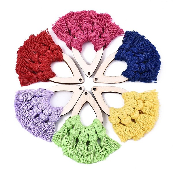 PandaHall Handmade Polycotton(Polyester Cotton) Tassel Pendant Decorations, Pendant Decorations, with Wood Fan Slices, Mixed Color..., Multicolor
PandaHall Handmade Polycotton(Polyester Cotton) Tassel Pendant Decorations, Pendant Decorations, with Wood Fan Slices, Mixed Color..., Multicolor