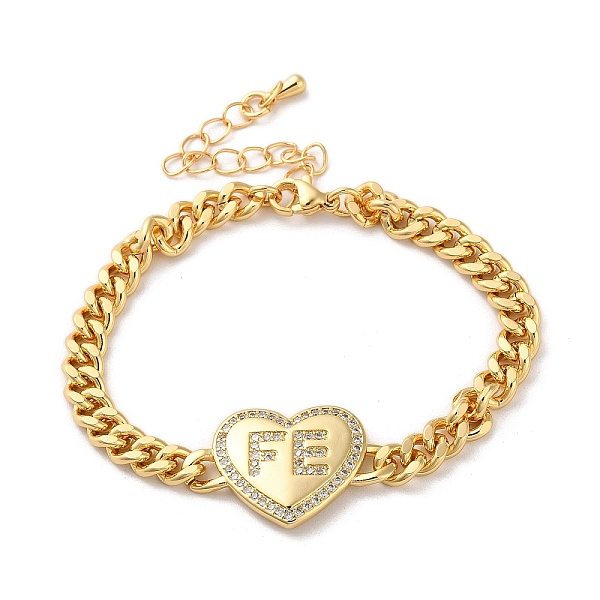 PandaHall Brass Micro Pave Clear Cubic Zirconia Heart Cuban Link Chains Bracelets for Women, Real 16K Gold Plated, 6-7/8 inch(17.6cm), Heart...
PandaHall Brass Micro Pave Clear Cubic Zirconia Heart Cuban Link Chains Bracelets for Women, Real 16K Gold Plated, 6-7/8 inch(17.6cm), Heart...