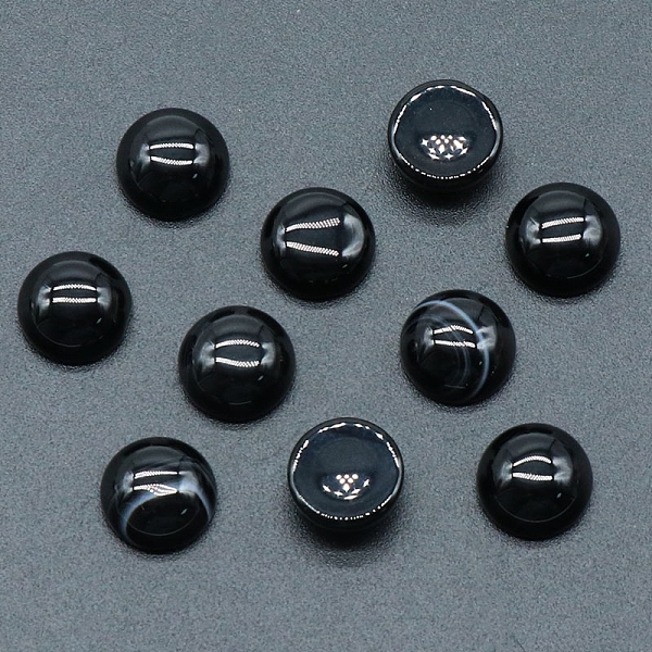 PandaHall Natural Black Agate Cabochons, Half Round, 10x5mm Black Agate Half Round
PandaHall Natural Black Agate Cabochons, Half Round, 10x5mm Black Agate Half Round