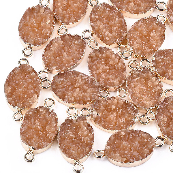 PandaHall Electroplate Druzy Resin Links connectors, with Iron Findings, Oval, Light Gold, Chocolate, 26~27x13x5~6mm, Hole: 1mm Resin Oval..., Brown
PandaHall Electroplate Druzy Resin Links connectors, with Iron Findings, Oval, Light Gold, Chocolate, 26~27x13x5~6mm, Hole: 1mm Resin Oval..., Brown