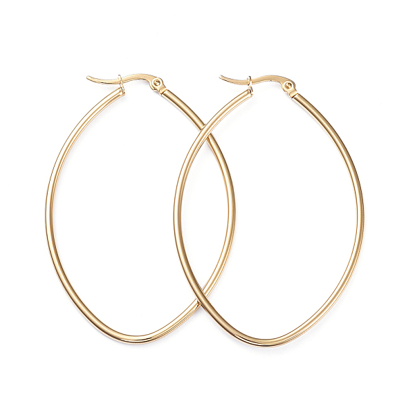 PandaHall 201 Stainless Steel Hoop Earrings, with 304 Stainless Steel Pins, Oval, Golden, 58x40x2mm, 12 Gauge, Pin: 1x0.7mm 304 Stainless...
PandaHall 201 Stainless Steel Hoop Earrings, with 304 Stainless Steel Pins, Oval, Golden, 58x40x2mm, 12 Gauge, Pin: 1x0.7mm 304 Stainless...