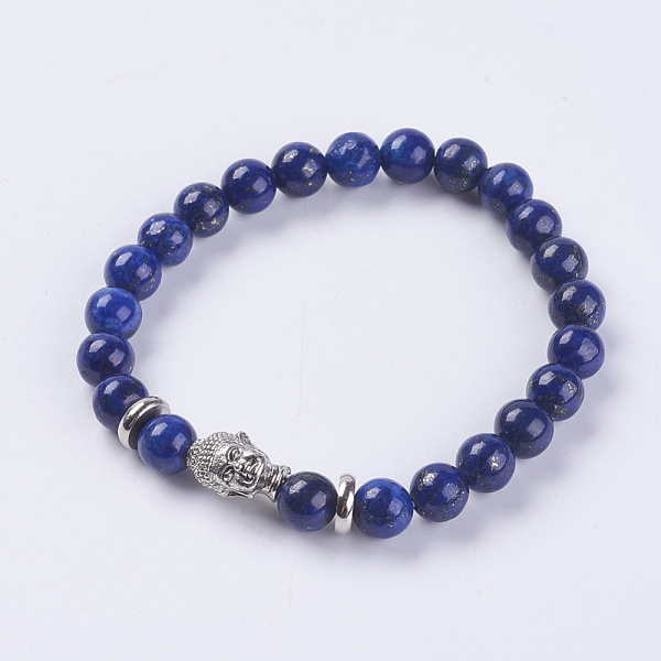 PandaHall Natural Lapis Lazuli Beads Stretch Bracelets, with Alloy Finding, Buddha's Head, 2-1/8 inch(55mm) Lapis Lazuli
PandaHall Natural Lapis Lazuli Beads Stretch Bracelets, with Alloy Finding, Buddha's Head, 2-1/8 inch(55mm) Lapis Lazuli