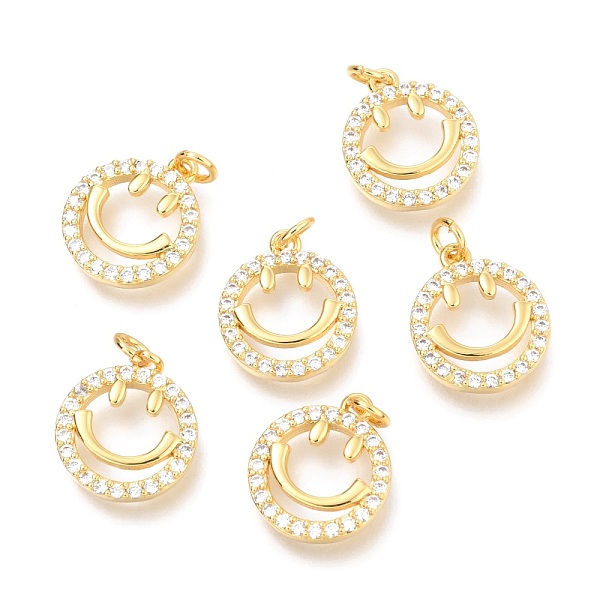 PandaHall Brass Micro Pave Clear Cubic Zirconia Charms, with Jump Rings, Flat Round with Smiling Face, Real 18K Gold Plated, 13.8x11.8x2mm...
PandaHall Brass Micro Pave Clear Cubic Zirconia Charms, with Jump Rings, Flat Round with Smiling Face, Real 18K Gold Plated, 13.8x11.8x2mm...