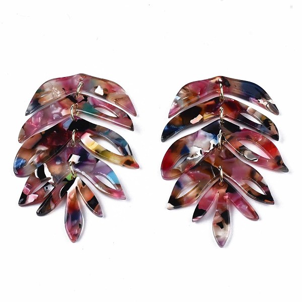 PandaHall Cellulose Acetate(Resin) Big Pendants, with Light Gold Plated Brass Loops, Leaf, Crimson, 65x42x2.5mm, Hole: 1.2mm, Jump Ring..., Pink
PandaHall Cellulose Acetate(Resin) Big Pendants, with Light Gold Plated Brass Loops, Leaf, Crimson, 65x42x2.5mm, Hole: 1.2mm, Jump Ring..., Pink