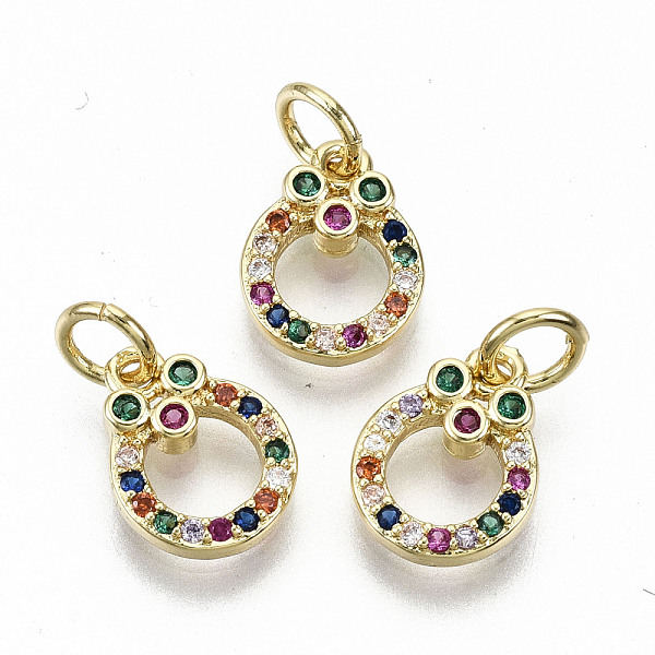 PandaHall Brass Micro Pave Colorful Cubic Zirconia Charms, with Jump Rings, Nickel Free, Ring, Real 16K Gold Plated, 10.5x8x2mm, Jump Ring...
PandaHall Brass Micro Pave Colorful Cubic Zirconia Charms, with Jump Rings, Nickel Free, Ring, Real 16K Gold Plated, 10.5x8x2mm, Jump Ring...