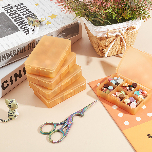 PandaHall Plastic Boxes, Bead Storage Containers, 6 Compartments, Rectangle, Orange, 8.5x5.8x2.1cm, compartment: 2.5x2.5cm, 6...
PandaHall Plastic Boxes, Bead Storage Containers, 6 Compartments, Rectangle, Orange, 8.5x5.8x2.1cm, compartment: 2.5x2.5cm, 6...