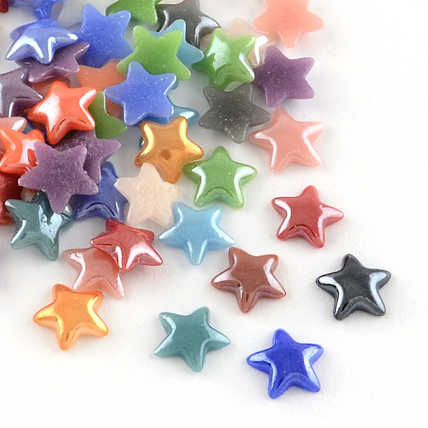 PandaHall Pearlized Plated Opaque Glass Cabochons, Star, Mixed Color, 7.5x8x2mm Glass Star Multicolor
PandaHall Pearlized Plated Opaque Glass Cabochons, Star, Mixed Color, 7.5x8x2mm Glass Star Multicolor