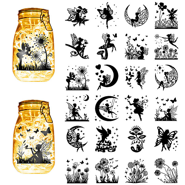 PandaHall CREATCABIN 24Pcs Fairy Silhouettes Mason Jar Decor Angel Lantern Laser Cutouts Ornaments Dandelion Moon Scrapbook for Frosted...
PandaHall CREATCABIN 24Pcs Fairy Silhouettes Mason Jar Decor Angel Lantern Laser Cutouts Ornaments Dandelion Moon Scrapbook for Frosted...