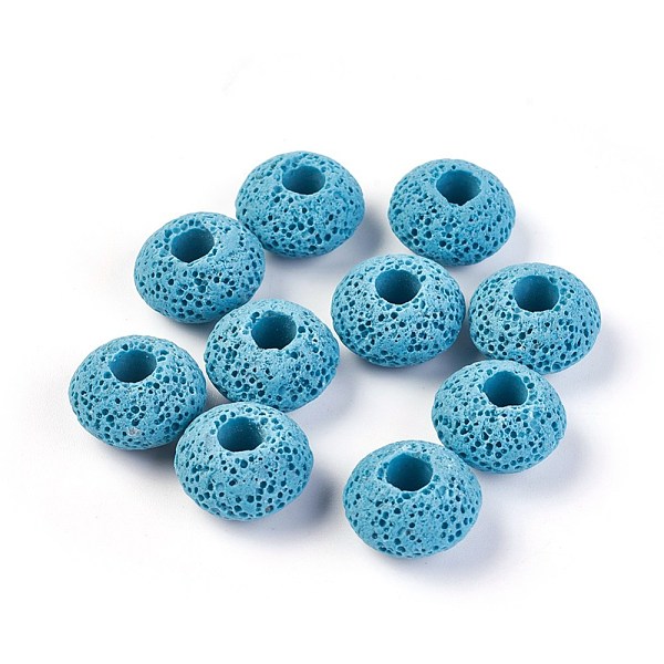 PandaHall Natural Lava Rock Beads, Dyed, Rondelle, Deep Sky Blue, 15.5~16x9.7~10mm, Hole: 5~5.4mm Lava Rock Rondelle Blue
PandaHall Natural Lava Rock Beads, Dyed, Rondelle, Deep Sky Blue, 15.5~16x9.7~10mm, Hole: 5~5.4mm Lava Rock Rondelle Blue