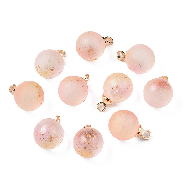 PandaHall Two Tone Transparent Spray Painted Glass Pendants, with Light Gold Plated Brass Loop, Frosted, with Glitter Powder, Round..., Brown
PandaHall Two Tone Transparent Spray Painted Glass Pendants, with Light Gold Plated Brass Loop, Frosted, with Glitter Powder, Round..., Brown