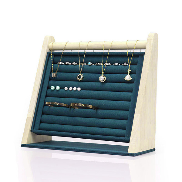 PandaHall Velvet with Wood Jewelry Display Stands, Multi Layer Jewelry Organizer Holder for Necklaces, Bracelets, Earrings, Rings Storage...
PandaHall Velvet with Wood Jewelry Display Stands, Multi Layer Jewelry Organizer Holder for Necklaces, Bracelets, Earrings, Rings Storage...