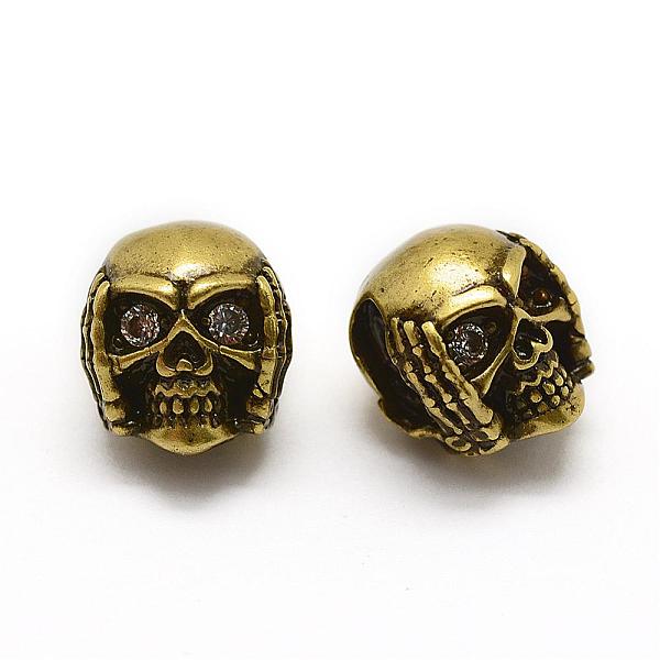 PandaHall Brass Micro Pave Grade AAA Cubic Zirconia Beads, Cadmium Free & Nickel Free & Lead Free, Skull, Clear, Antique Golden, 11x10x9.5mm...
PandaHall Brass Micro Pave Grade AAA Cubic Zirconia Beads, Cadmium Free & Nickel Free & Lead Free, Skull, Clear, Antique Golden, 11x10x9.5mm...