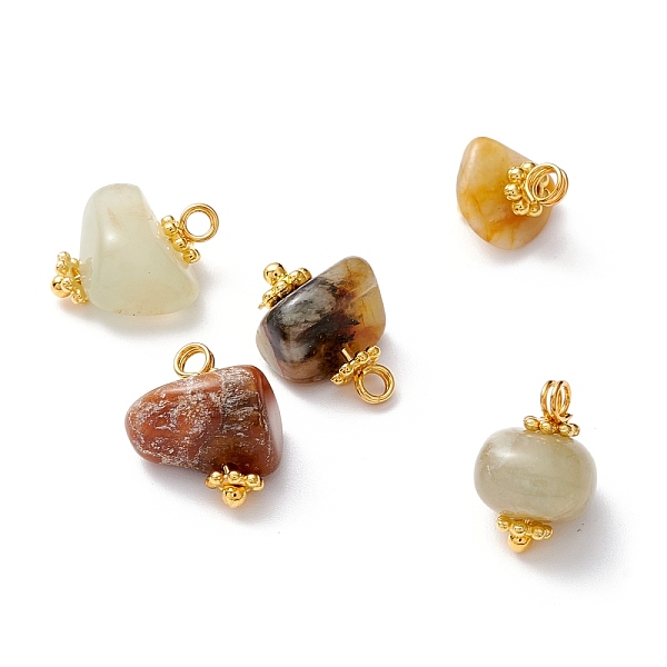 PandaHall Natural Xiuyu Jade Charms, with Brass Eye Pin & Alloy Daisy Spacer Beads, Golden, Chip, 10~13.5x8.5~11x6.5~9mm, Hole: 1.8mm Jade...
PandaHall Natural Xiuyu Jade Charms, with Brass Eye Pin & Alloy Daisy Spacer Beads, Golden, Chip, 10~13.5x8.5~11x6.5~9mm, Hole: 1.8mm Jade...