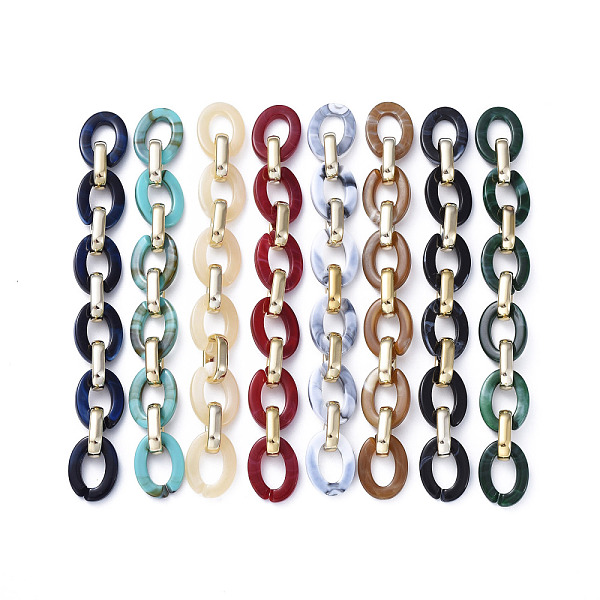 PandaHall Handmade CCB Plastic Cable Chains, with Acrylic Linking Rings, Golden, Mixed Color, Links: 24.2x18.2x4mm and 19x12x4.7mm, 39.37..., Multicolor
PandaHall Handmade CCB Plastic Cable Chains, with Acrylic Linking Rings, Golden, Mixed Color, Links: 24.2x18.2x4mm and 19x12x4.7mm, 39.37..., Multicolor