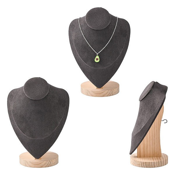PandaHall Necklace Bust Display Stand, with Wood Base, Microfiber Cloth and Card Paper, Gray, 15.8x23.1cm Wood Gray
PandaHall Necklace Bust Display Stand, with Wood Base, Microfiber Cloth and Card Paper, Gray, 15.8x23.1cm Wood Gray