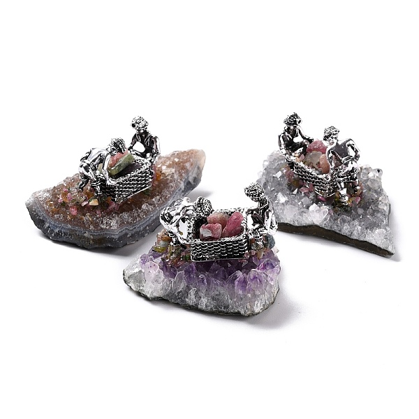 PandaHall Natural Tourmaline Cluster & Alloy Miner Model Ornament, for Desk Home Decoration, 46~70.5x34~47x30~36mm Tourmaline Others
PandaHall Natural Tourmaline Cluster & Alloy Miner Model Ornament, for Desk Home Decoration, 46~70.5x34~47x30~36mm Tourmaline Others