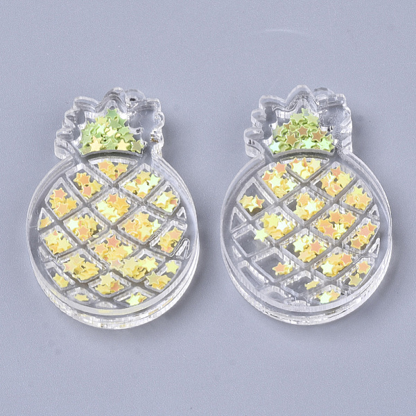 PandaHall Transparent Acrylic Pendants, with Pailette/Sequins Inside, Pineapple, Yellow, 46.5x30x6mm, Hole: 1.6mm Acrylic Fruit Yellow
PandaHall Transparent Acrylic Pendants, with Pailette/Sequins Inside, Pineapple, Yellow, 46.5x30x6mm, Hole: 1.6mm Acrylic Fruit Yellow