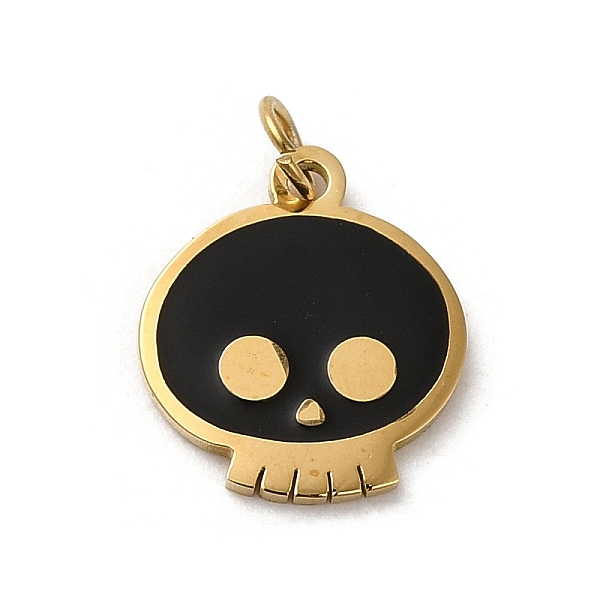 PandaHall Halloween 304 Stainless Steel Charms, with Enamel and Jump Ring, Skull Charm, Real 14K Gold Plated, 11.4x10x0.9mm, Hole: 2.4mm..., Black
PandaHall Halloween 304 Stainless Steel Charms, with Enamel and Jump Ring, Skull Charm, Real 14K Gold Plated, 11.4x10x0.9mm, Hole: 2.4mm..., Black