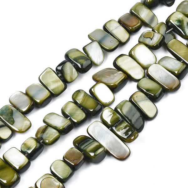 PandaHall Natural Trochid Shell/Trochus Shell Beads Strands, Dyed, Rectangle, Dark Olive Green, 6~11x6~36x1~7mm, Hole: 1mm, about..., Brown
PandaHall Natural Trochid Shell/Trochus Shell Beads Strands, Dyed, Rectangle, Dark Olive Green, 6~11x6~36x1~7mm, Hole: 1mm, about..., Brown