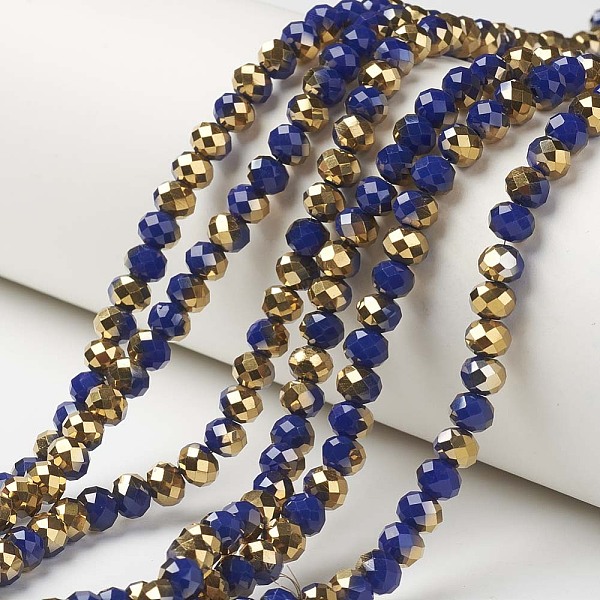 PandaHall Electroplate Opaque Glass Beads Strands, Half Golden Plated, Faceted, Rondelle, Prussian Blue, 6x5mm, Hole: 1mm, about...
PandaHall Electroplate Opaque Glass Beads Strands, Half Golden Plated, Faceted, Rondelle, Prussian Blue, 6x5mm, Hole: 1mm, about...