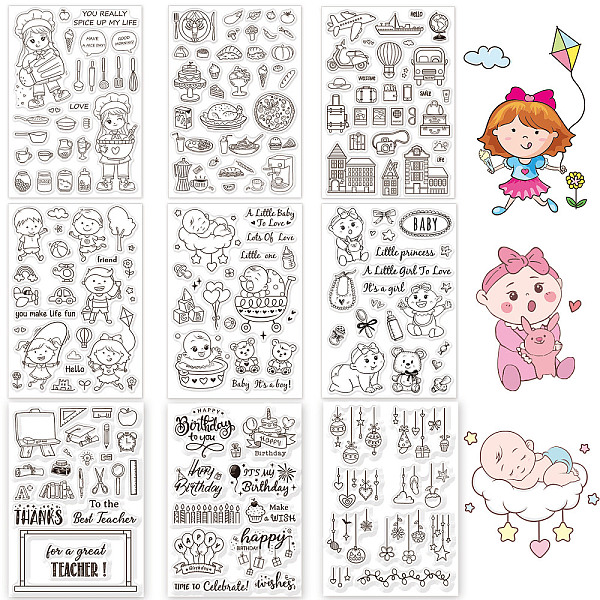 PandaHall Globleland 9 Sheets 9 Style PVC Plastic Stamps, for DIY Scrapbooking, Photo Album Decorative, Cards Making, Stamp Sheets, Mixed...
PandaHall Globleland 9 Sheets 9 Style PVC Plastic Stamps, for DIY Scrapbooking, Photo Album Decorative, Cards Making, Stamp Sheets, Mixed...