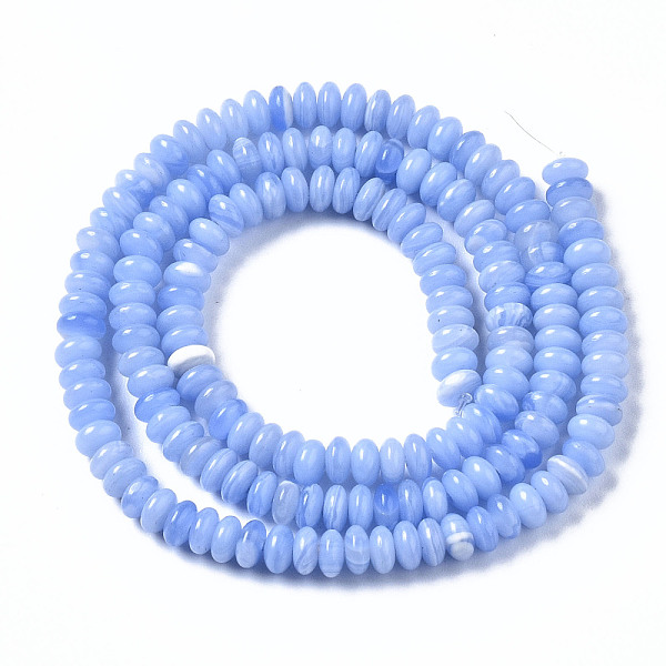 PandaHall Synthetic Blue Lace Agate Beads Strands, Dyed, Rondelle, 4~5x2mm, Hole: 0.8mm, about 160~165pcs/strand, 14.96~15.35 inch(38~39cm)...
PandaHall Synthetic Blue Lace Agate Beads Strands, Dyed, Rondelle, 4~5x2mm, Hole: 0.8mm, about 160~165pcs/strand, 14.96~15.35 inch(38~39cm)...
