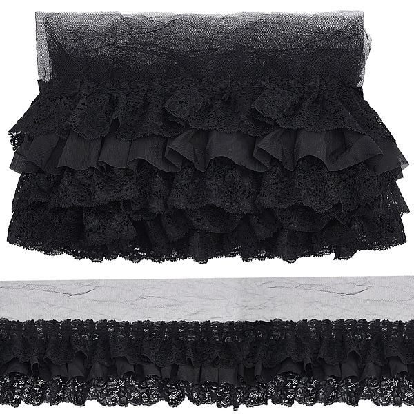 PandaHall 2 Yards Pleated Chiffon Lace Trim, Black Ruffle Lace Trim 3-Layer Pleated Lace Edge Trim About 4.7" Width Polyester Lace Ribbon...
PandaHall 2 Yards Pleated Chiffon Lace Trim, Black Ruffle Lace Trim 3-Layer Pleated Lace Edge Trim About 4.7" Width Polyester Lace Ribbon...