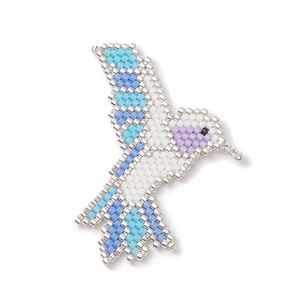 PandaHall Handmade Loom Pattern MIYUKI Seed Beads, Woodpecker Pendants, Cornflower Blue, 51x37x1.4mm Glass Bird
PandaHall Handmade Loom Pattern MIYUKI Seed Beads, Woodpecker Pendants, Cornflower Blue, 51x37x1.4mm Glass Bird