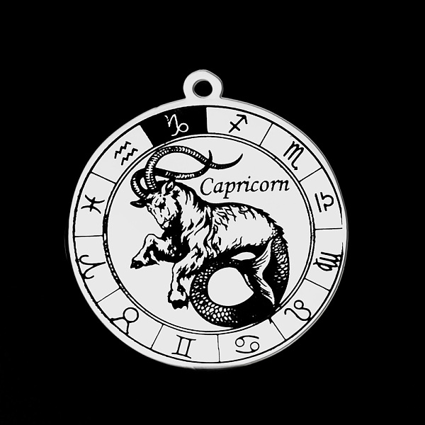 PandaHall 201 Stainless Steel Pendants, Laser Engraved Pattern, Flat Round with Constellation, Capricorn, 33x30x1mm, Hole: 2mm 201 Stainless...
PandaHall 201 Stainless Steel Pendants, Laser Engraved Pattern, Flat Round with Constellation, Capricorn, 33x30x1mm, Hole: 2mm 201 Stainless...