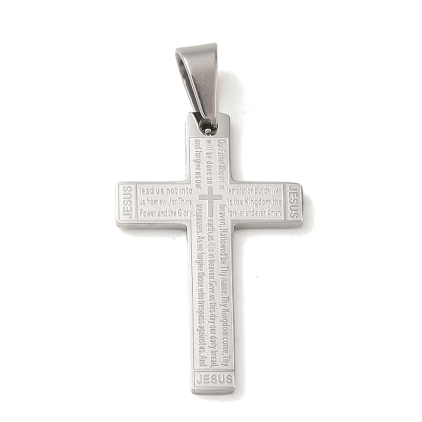PandaHall 304 Stainless Steel Pendants, Cross with Word Charm, Religion, Stainless Steel Color, 34.8x22x1.8mm, Hole: 8x5.5mm 304 Stainless...
PandaHall 304 Stainless Steel Pendants, Cross with Word Charm, Religion, Stainless Steel Color, 34.8x22x1.8mm, Hole: 8x5.5mm 304 Stainless...