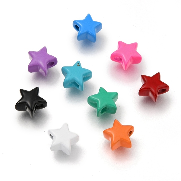 PandaHall Spray Painted Brass Beads, Star, Mixed Color, 9.5x10x5.5mm, Hole: 2.3mm Brass Star Multicolor
PandaHall Spray Painted Brass Beads, Star, Mixed Color, 9.5x10x5.5mm, Hole: 2.3mm Brass Star Multicolor