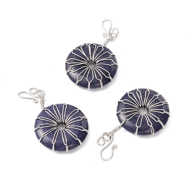 PandaHall Synthetic Blue Goldstone Big Pendants, with Platinum Plated Brass Wires Wrapped, Flat Round, 50~53.5x30~31x7.5mm, Hole: 7.55mm...
PandaHall Synthetic Blue Goldstone Big Pendants, with Platinum Plated Brass Wires Wrapped, Flat Round, 50~53.5x30~31x7.5mm, Hole: 7.55mm...