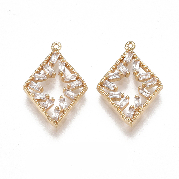PandaHall Brass Cubic Zirconia Pendants, Nickel Free, Real 18K Gold Plated, Rhombus, Clear, 15.5x10.5x2mm, Hole: 0.7mm Brass+Cubic Zirconia...
PandaHall Brass Cubic Zirconia Pendants, Nickel Free, Real 18K Gold Plated, Rhombus, Clear, 15.5x10.5x2mm, Hole: 0.7mm Brass+Cubic Zirconia...