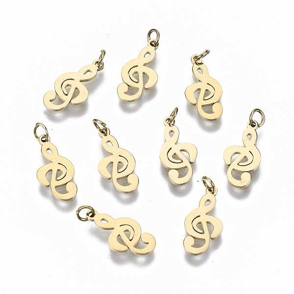 PandaHall 304 Stainless Steel Charms, Laser Cut, with Jump Ring, Musical Note, Real 14K Gold Plated, 12x6x0.5mm, Jump Ring: 3x0.4mm, 2.2mm...
PandaHall 304 Stainless Steel Charms, Laser Cut, with Jump Ring, Musical Note, Real 14K Gold Plated, 12x6x0.5mm, Jump Ring: 3x0.4mm, 2.2mm...