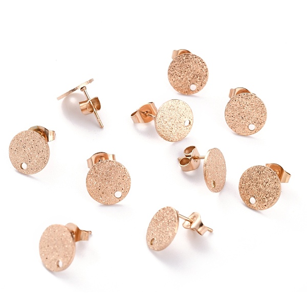 PandaHall Ion Plating(IP) 304 Stainless Steel Stud Earring Findings, Textured Flat Round, Rose Gold, 10x1mm, Hole: 1.4mm, Pin: 0.8mm 304...
PandaHall Ion Plating(IP) 304 Stainless Steel Stud Earring Findings, Textured Flat Round, Rose Gold, 10x1mm, Hole: 1.4mm, Pin: 0.8mm 304...