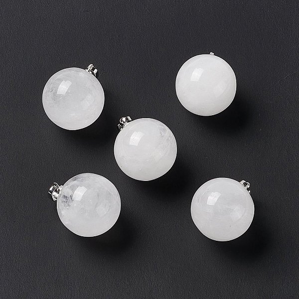 PandaHall Natural Quartz Crystal Pendants, Rock Crystal Pendants, with Platinum Tone Brass Findings, Round Charm, 22x18mm, Hole: 3x6mm...
PandaHall Natural Quartz Crystal Pendants, Rock Crystal Pendants, with Platinum Tone Brass Findings, Round Charm, 22x18mm, Hole: 3x6mm...