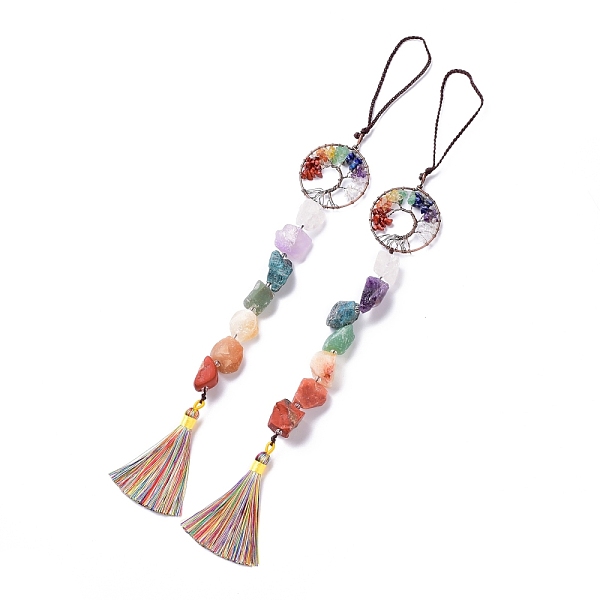 PandaHall Natural Gemstone Big Pendant Decorations, with Brass Findings and Nylon Tassel, Tree of Life, Chakra, 400x50mm Mixed Stone Tree
PandaHall Natural Gemstone Big Pendant Decorations, with Brass Findings and Nylon Tassel, Tree of Life, Chakra, 400x50mm Mixed Stone Tree