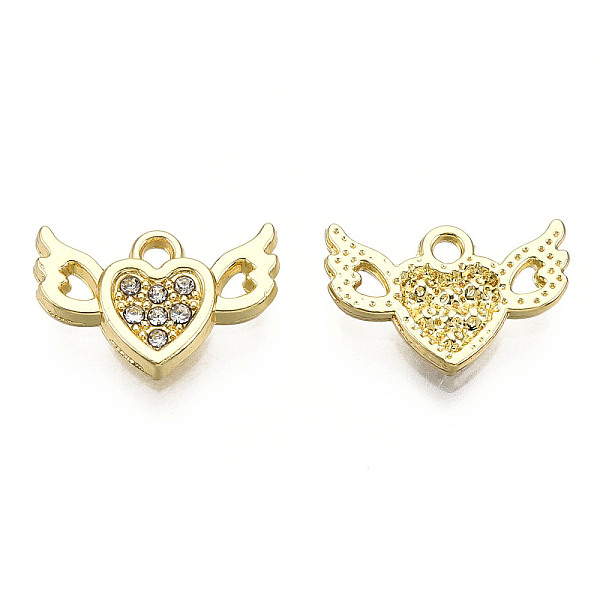 PandaHall Rack Plating Alloy Charms, with Crystal Blue Rhinestone, Cadmium Free & Nickel Free & Lead Free, Heart with Wing, Light Gold..., Clear
PandaHall Rack Plating Alloy Charms, with Crystal Blue Rhinestone, Cadmium Free & Nickel Free & Lead Free, Heart with Wing, Light Gold..., Clear
