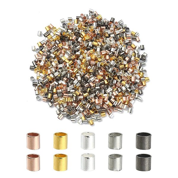 PandaHall 1000Pcs 5 Color Brass Crimp Beads, Tube, Mixed Color, 2x2mm, Hole: 1.5mm, 200pcs/color Brass Tube
PandaHall 1000Pcs 5 Color Brass Crimp Beads, Tube, Mixed Color, 2x2mm, Hole: 1.5mm, 200pcs/color Brass Tube