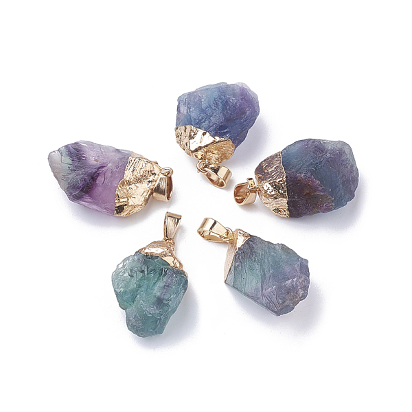 PandaHall Natural Fluorite Pendants, with Iron Findings, Plated Gold, Nuggets, 25~31x15~22x12~16mm, Hole: 6x4mm Fluorite Nuggets
PandaHall Natural Fluorite Pendants, with Iron Findings, Plated Gold, Nuggets, 25~31x15~22x12~16mm, Hole: 6x4mm Fluorite Nuggets