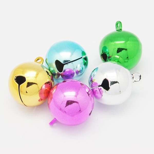 PandaHall Mixed Color Round Brass Bell Pendants For Christmas, Size: about 25mm in diameter, 30mm long, hole: 2mm Brass Round Multicolor
PandaHall Mixed Color Round Brass Bell Pendants For Christmas, Size: about 25mm in diameter, 30mm long, hole: 2mm Brass Round Multicolor
