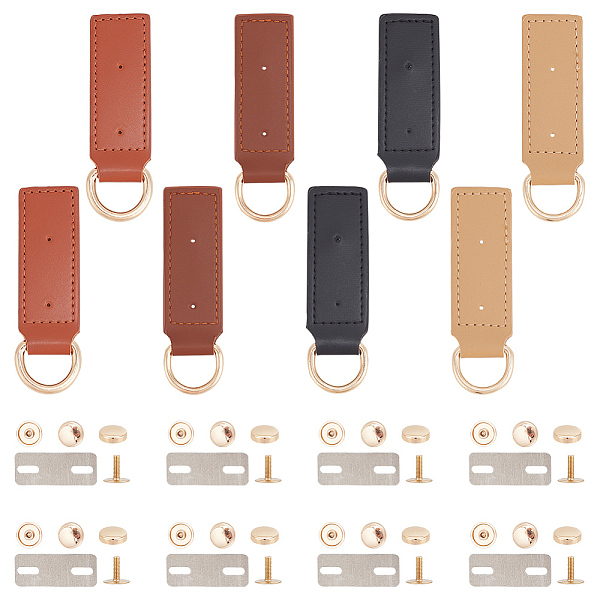 PandaHall WADORN 8 Sets 4 Colors Alloy D Ring Clasps with PU Leather Tab, Screw Rivet & Shim, Suspension Clasp for DIY Bag Handle..., Multicolor
PandaHall WADORN 8 Sets 4 Colors Alloy D Ring Clasps with PU Leather Tab, Screw Rivet & Shim, Suspension Clasp for DIY Bag Handle..., Multicolor
