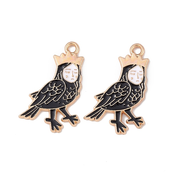 PandaHall Alloy Enamel Pendants, Light Gold, Alkonost Woman-Headed Crow Charm, Black, 25.5x16.5x1.5mm, Hole: 2mm Alloy+Enamel Bird Black
PandaHall Alloy Enamel Pendants, Light Gold, Alkonost Woman-Headed Crow Charm, Black, 25.5x16.5x1.5mm, Hole: 2mm Alloy+Enamel Bird Black