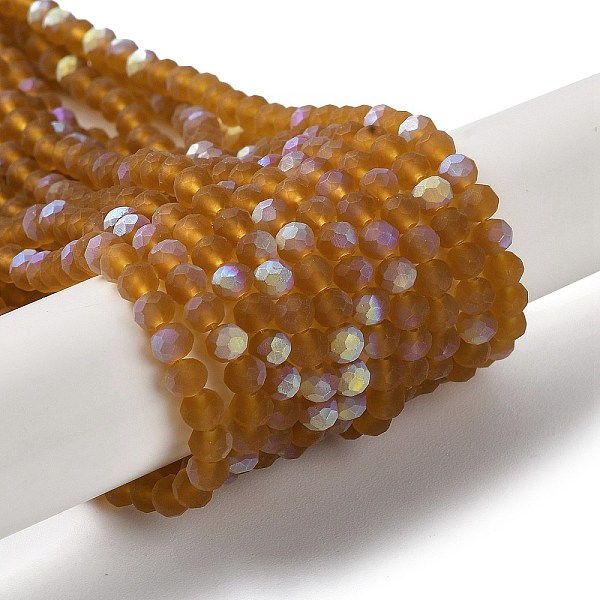 PandaHall Transparent Glass Beads Strands, Faceted, Frosted, Half AB Color Plated, Rondelle, Peru, 4~4.5x3.5~4mm, Hole: 1mm, about..., Brown
PandaHall Transparent Glass Beads Strands, Faceted, Frosted, Half AB Color Plated, Rondelle, Peru, 4~4.5x3.5~4mm, Hole: 1mm, about..., Brown
