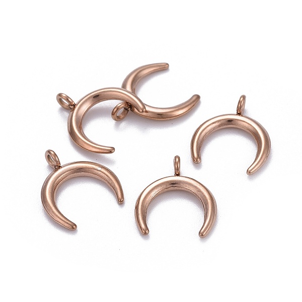 PandaHall 304 Stainless Steel Pendants, Double Horn/Crescent Moon, Rose Gold, 16.5x14.5x2mm, Hole: 2.3mm 304 Stainless Steel Moon
PandaHall 304 Stainless Steel Pendants, Double Horn/Crescent Moon, Rose Gold, 16.5x14.5x2mm, Hole: 2.3mm 304 Stainless Steel Moon