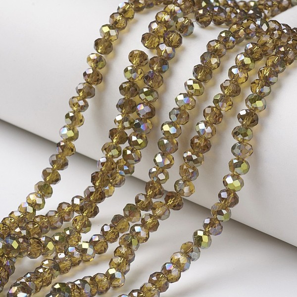 PandaHall Electroplate Transparent Glass Beads Strands, Half Green Plated, Faceted, Rondelle, Dark Goldenrod, 6x5mm, Hole: 1mm, about..., Gold
PandaHall Electroplate Transparent Glass Beads Strands, Half Green Plated, Faceted, Rondelle, Dark Goldenrod, 6x5mm, Hole: 1mm, about..., Gold